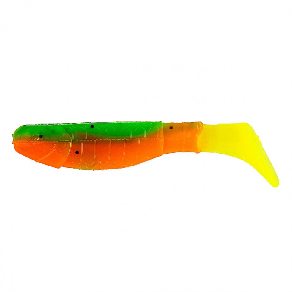Виброхвост Helios Chubby 3,55"/9 см, цвет Pepper Green & Orange LT 5 шт HS-4-032 , 